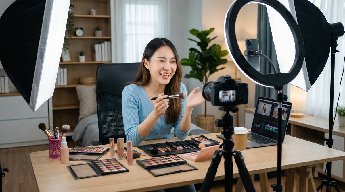 国产自拍美妆教程